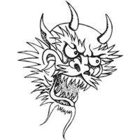 Temptu Pro Transfer Asian Dragon Demon Head - Трансферная татуировка 