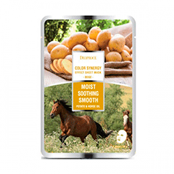 Deoproce Color Synergy Effect Sheet Mask Beige - Маска тканевая с конским жиром и экстрактом картофеля 20 г