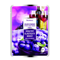 Deoproce Color Synergy Effect Sheet Mask Purple - Маска тканевая на основе черники и красного винограда 20 г