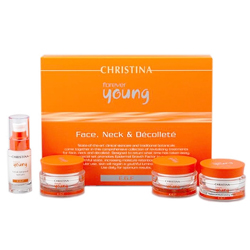Christina Forever Young Face, Neck & Decollete Kit - Набор для ухода за кожей лица, шеи и декольте 3*50 мл+30 мл