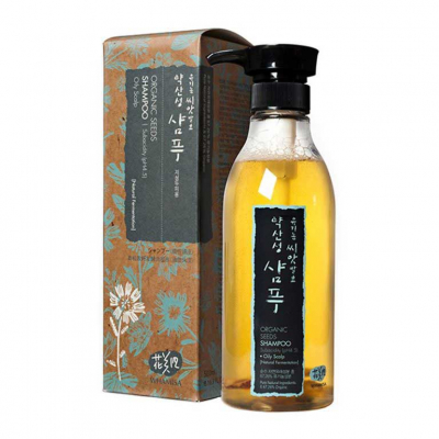 Whamisa Organic Seeds Shampoo Subacidity (pH 4.5) Oily Scalp - Шампунь на основе ферментов семян растений (для жирной кожи головы) 500 мл