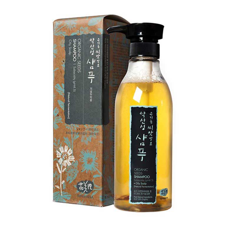 Whamisa Organic Seeds Shampoo Subacidity (pH 4.5) Oily Scalp - Шампунь на основе ферментов семян растений (для жирной кожи головы) 500 мл
