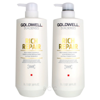 Goldwell Dualsenses Rich Repair Restoring Set - Набор для поврежденных волос (кондиционер 1000мл; шампунь 1000мл)
