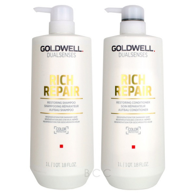 Goldwell Dualsenses Rich Repair Restoring Set - Набор для поврежденных волос (кондиционер 1000мл; шампунь 1000мл)