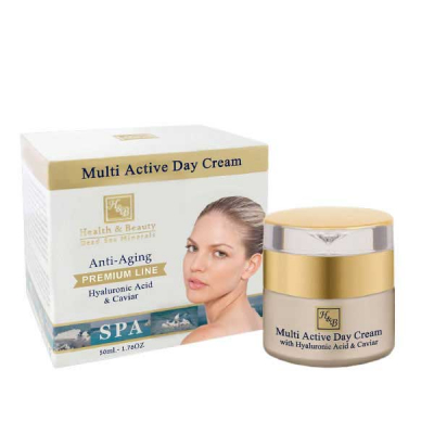 Health and Beauty Multi Aсtive Day Cream With Hyaluronic Acid and Caviar - Мультиактивный дневной крем с гиалуроновой кислотой и экстрактом черной икры 50 мл