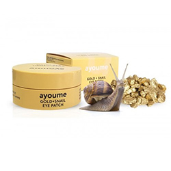Ayoume Gold + Snail Eye Patch - Патчи для глаз омолаживающие с золотом и улиточным муцином 60*1,4 г