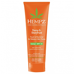 Hempz Yuzu and Starfruit Touch Оf Summer Medium Skin - Молочко солнцезащитное для тела с бронзантом темного оттенка юдзу и карамбола SPF 30 200 мл