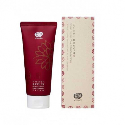 Whamisa Organic Flowers Foam Cleansing Cream - Пенящийся крем для умывания на основе цветочных ферментов 200 мл
