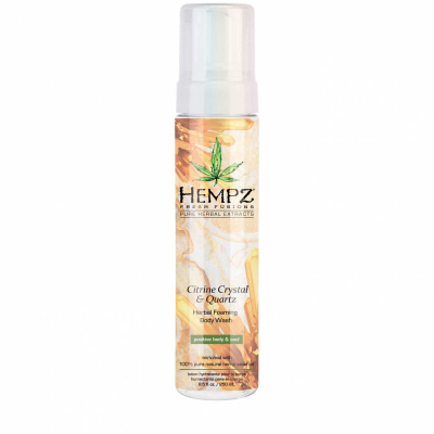 Hempz Citrine Crystal and Quartz Herbal Foaming Body Wash - Гель-мусс для душа с мерцающим эффектом желтый кварц 250 мл