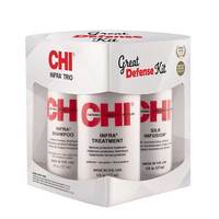 CHI Infra Great Defense Kit - Дорожный набор (шампунь 177 мл, кондиционер 177 мл, шелковая инфузия 177 мл)