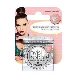 Invisibobble Power Crystal Clear - Резинка для волос в упаковке с подвесом (прозрачный) 3 шт