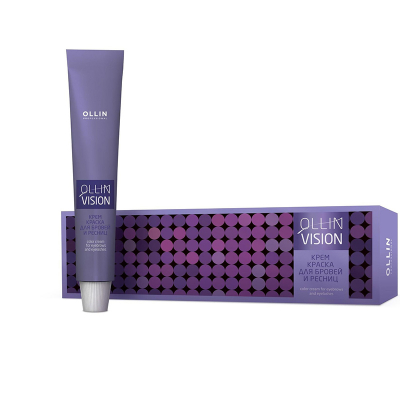 Ollin Vision Brown - Крем-краска для бровей и ресниц (коричневый) 20 мл + салфетки под ресницы 15 пар