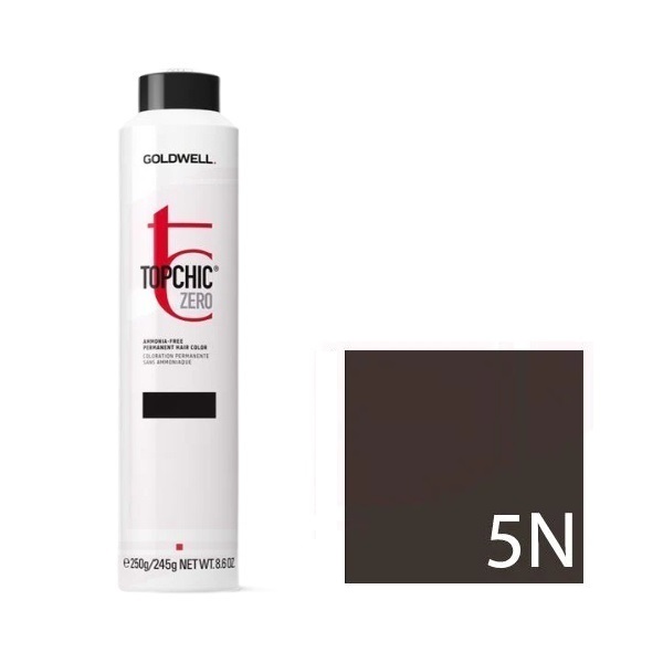 Goldwell Topchic Zero - Безаммиачная стойка краска для волос 5N светло-коричневый 250 мл