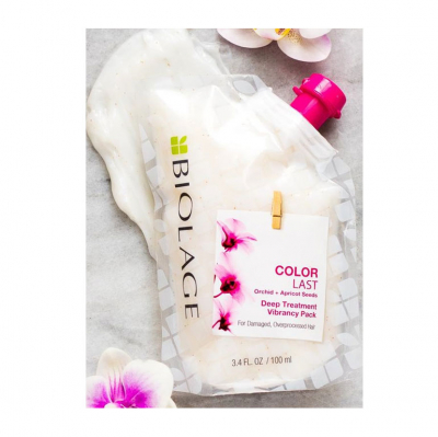 Matrix Biolage Colorlast Deep Treatment Vibrancy Pack - Маска-концентрат с орхидей и семечками абрикоса для глубокого восстановления сухих волос 100 мл