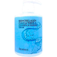Deoproce Clean & White Cleansing & Massage Cream H2O + Collagen - Крем для тела массажный очищающий с коллагеном 450 мл
