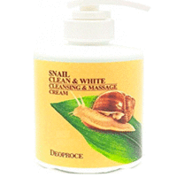 Deoproce Clean and White Cleansing and Massage Cream Snail - Крем для тела массажный очищающий улиточный 450 мл