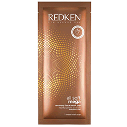 Redken All Soft Mega Mask Cap - Инновационная тканевая маска для очень сухих и ломких волос 10 шт.