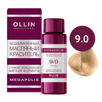 Ollin Professional Megapolis - Безаммиачный масляный краситель 9/0 блондин 50 мл
