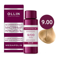 Ollin Professional Megapolis - Безаммиачный масляный краситель 9/00 блондин глубокий 50 мл