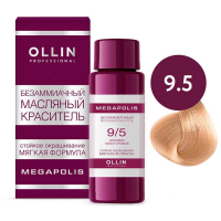 Ollin Professional Megapolis - Безаммиачный масляный краситель 9/5 блондин махагоновый 50 мл