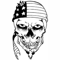Temptu Pro Transfer Biker American Flag Skull Cap - Трансферная татуировка 