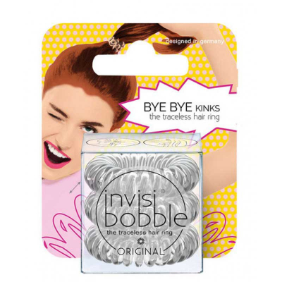 Invisibobble Original Crystal Clear - Резинка-браслет для волос с подвесом (прозрачный) 3 шт