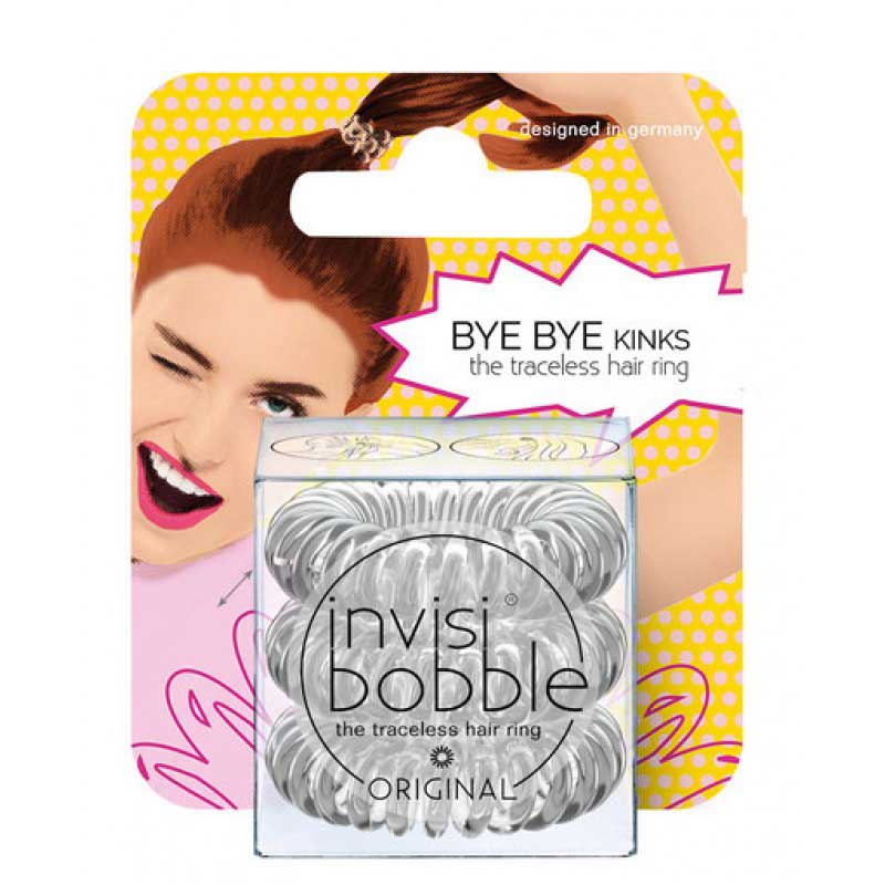 Invisibobble Original Crystal Clear - Резинка-браслет для волос с подвесом (прозрачный) 3 шт