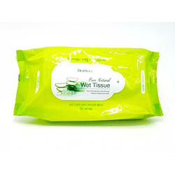 Deoproce Pure Natural Wet Tissue 60 Sheets Renewal - Салфетки для лица очищающие