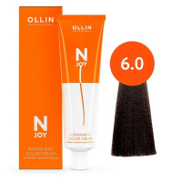 Ollin Professional N-Joy - Перманентная крем-краска для волос 6/0 темно-русый 100 мл
