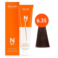 Ollin Professional N-Joy - Перманентная крем-краска для волос 6/35 темно-русый золотисто-махагоновый 100 мл