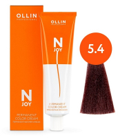 Ollin Professional N-Joy - Перманентная крем-краска для волос 5/4 светлый шатен медный 100 мл