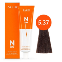 Ollin Professional N-Joy - Перманентная крем-краска для волос 5/37 светлый шатен золотисто-коричневый 100 мл