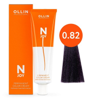 Ollin Professional N-Joy - Перманентная крем-краска для волос 0/82 сине-фиолетовый 100 мл