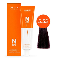 Ollin Professional N-Joy - Перманентная крем-краска для волос 5/55 светлый шатен интенсивно-махагоновый 100 мл