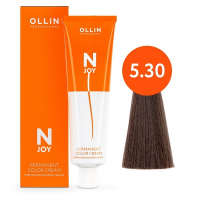 Ollin Professional N-Joy - Перманентная крем-краска для волос 5/30 светлый шатен золотистый 100 мл