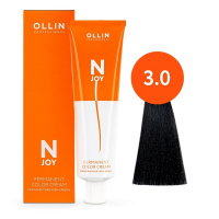 Ollin Professional N-Joy - Перманентная крем-краска для волос 3/0 темный шатен 100 мл