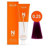Ollin Professional N-Joy - Перманентная крем-краска для волос 0\25 фиолетово-махагоновый (розовый) 100 мл