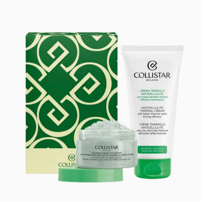 Collistar Anticellulite Thermal Cream - Набор антицеллюлитный термальный крем 175 мл + криоактивный талассо-скраб 150 г