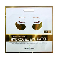 BeauuGreen Collagen and Gold Hydrogel Eye Patch - Гидрогелевые патчи для кожи вокруг глаз с коллагеном и коллоидным золотом 2*4 г