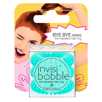 Invisibobble Original Mint To Be - Резинка-браслет для волос с подвесом (мятный) 3 шт
