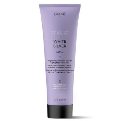 Lakme Teknia White Silver Mask - Тонирующая маска для нейтрализации желтого оттенка волос 50 мл