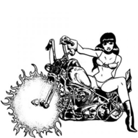 Temptu Pro Transfer Biker Flaming Biker Chick - Трансферная татуировка 