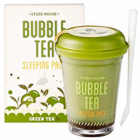 Etude House Bubble Tea Sleeping Pack Green Tea - Маска ночная для лица с экстрактом зеленого чая 100 г