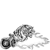 Temptu Pro Transfer Biker Flaming Tiger Bike - Трансферная татуировка 