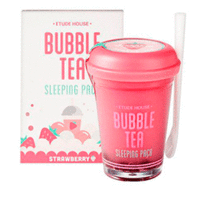 Etude House Bubble Tea Sleeping Pack Strawberry - Маска ночная для лица с экстрактом клубники 100 г