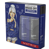 Matrix Total Results Color Obsessed Brass Off - Подарочный набор холодный блонд (шампунь 300 мл + кондиционер 300 мл)