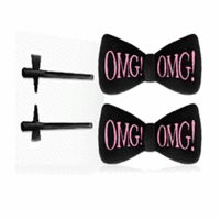Double Dare OMG  Hair Up Bow Pin-Black - Заколки для фиксации волос во время косметических процедур, черные 