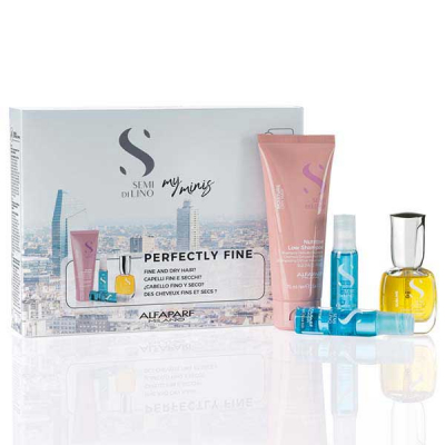 Alfaparf My Minis Perfectly Fine - Набор для волос (шампунь для нормальных волос, придающий блеск 75 мл, масло увлажняющее для всех типов волос 2*13 мл, масло против секущихся волос, придающее блеск 15 мл)