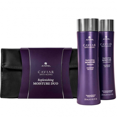 Alterna Caviar Replenishing Moisture Holiday Duo - Набор "комплексная биоревитализация" (шампунь 250 мл, кондиционер 250 мл, косметичка-клатч)