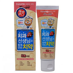 Mukunghwa Kizcare 8-None Toothpaste Strawberry - Детская зубная паста (клубника) 80 г